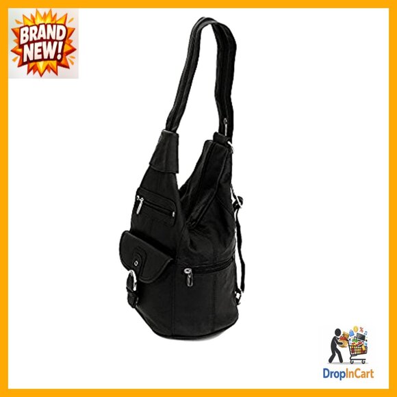 Leather Convertible Backpack Purse Sling Shoulder Bag Adjustable Straps Chic main image 4
